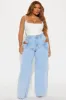 She's An Icon Cut Out Wide Leg Jeans - Light Wash sold by Fashion Nova