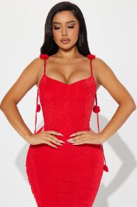 Smell the Flowers Slinky Maxi Dress - Red sold by Fashion Nova