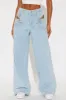 She's An Icon Cut Out Wide Leg Jeans - Light Wash sold by Fashion Nova