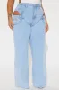 She's An Icon Cut Out Wide Leg Jeans - Light Wash sold by Fashion Nova
