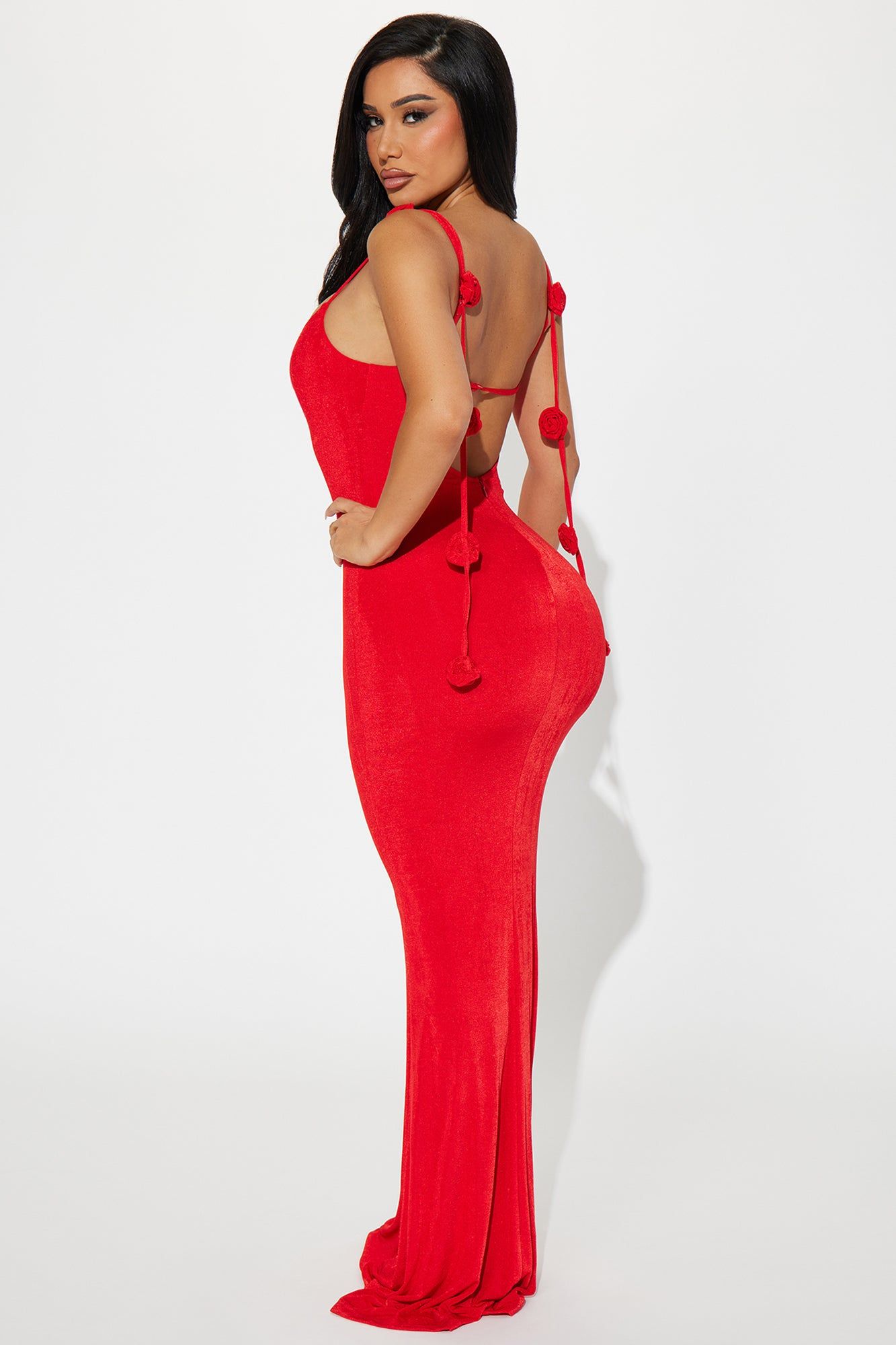 Smell the Flowers Slinky Maxi Dress - Red sold by Fashion Nova product image thumbnail 3