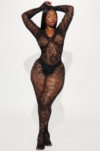 Feel The Fire Bodystocking - Black sold by Fashion Nova