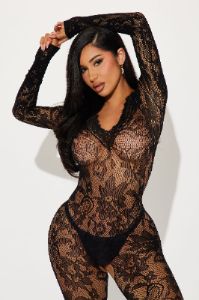 Feel The Fire Bodystocking - Black sold by Fashion Nova