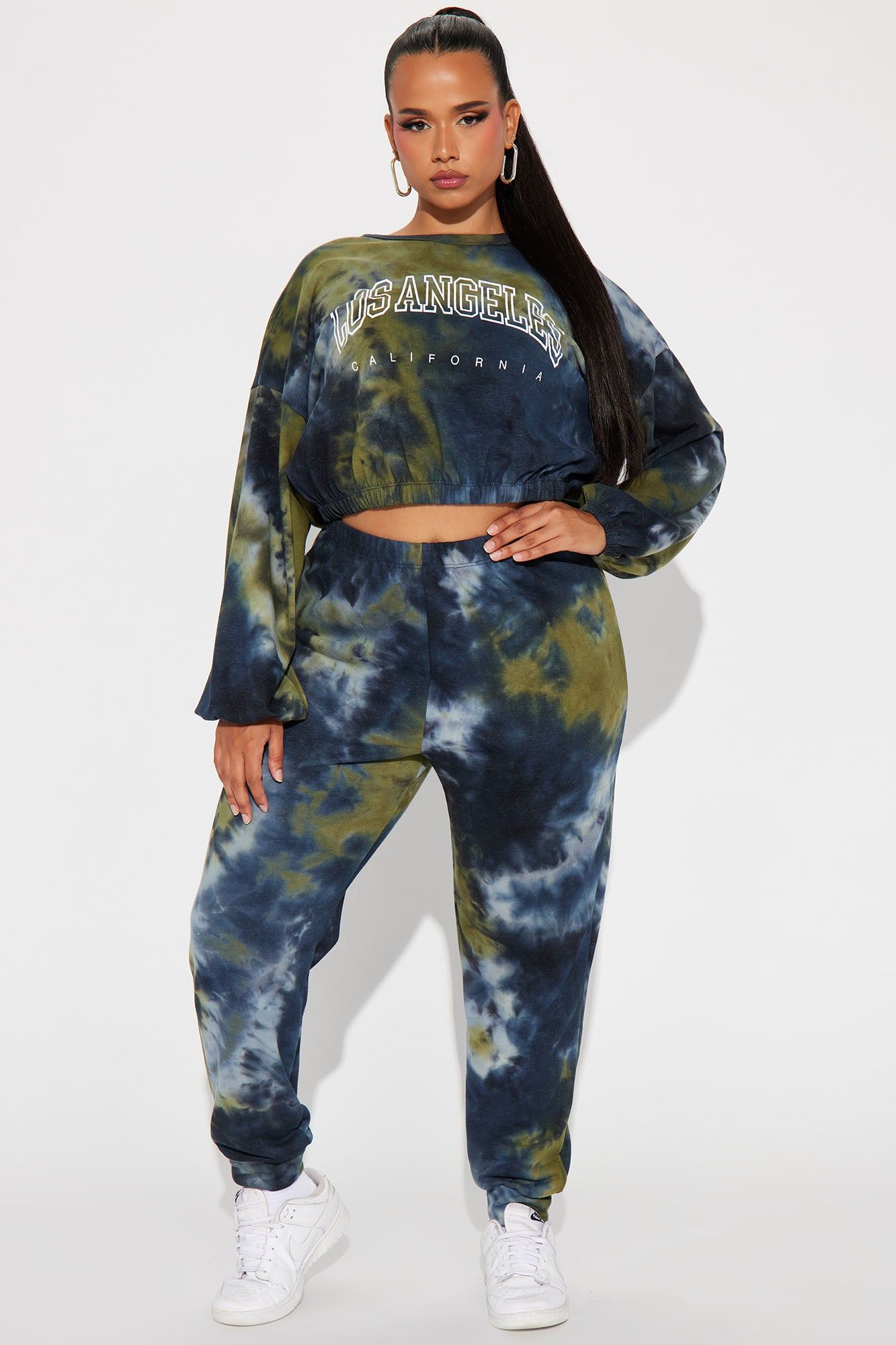 Los Angeles Tie Dye Jogger Set - Olive/combo sold by Fashion Nova product image thumbnail 5