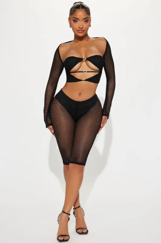 Taylor Mesh Capri Pant Set - Black sold by Fashion Nova