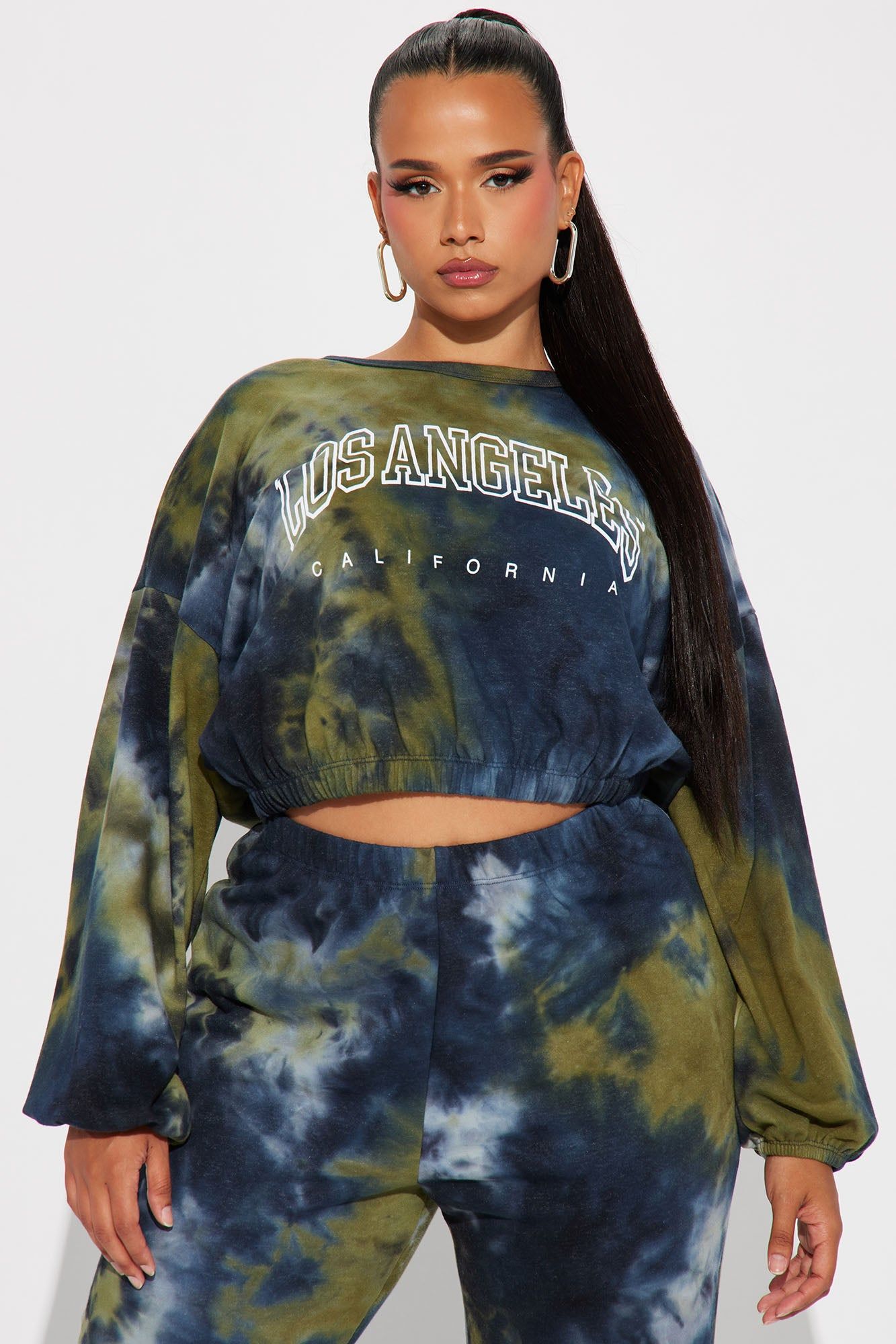 Los Angeles Tie Dye Jogger Set - Olive/combo sold by Fashion Nova product image thumbnail 6