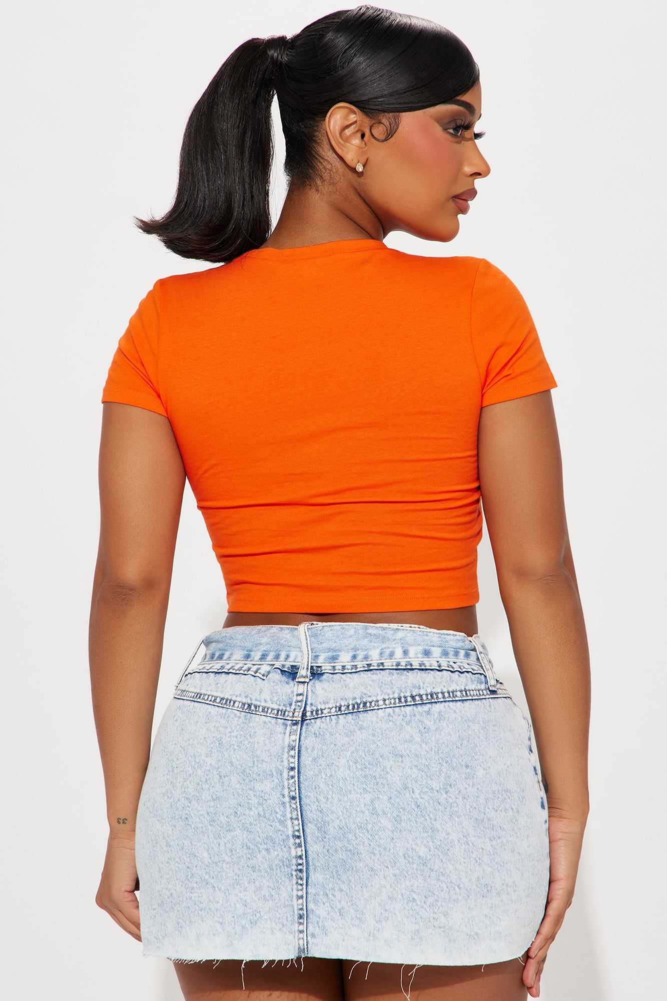 Anna Crew Neck Crop Top - Orange sold by Fashion Nova product image thumbnail 3