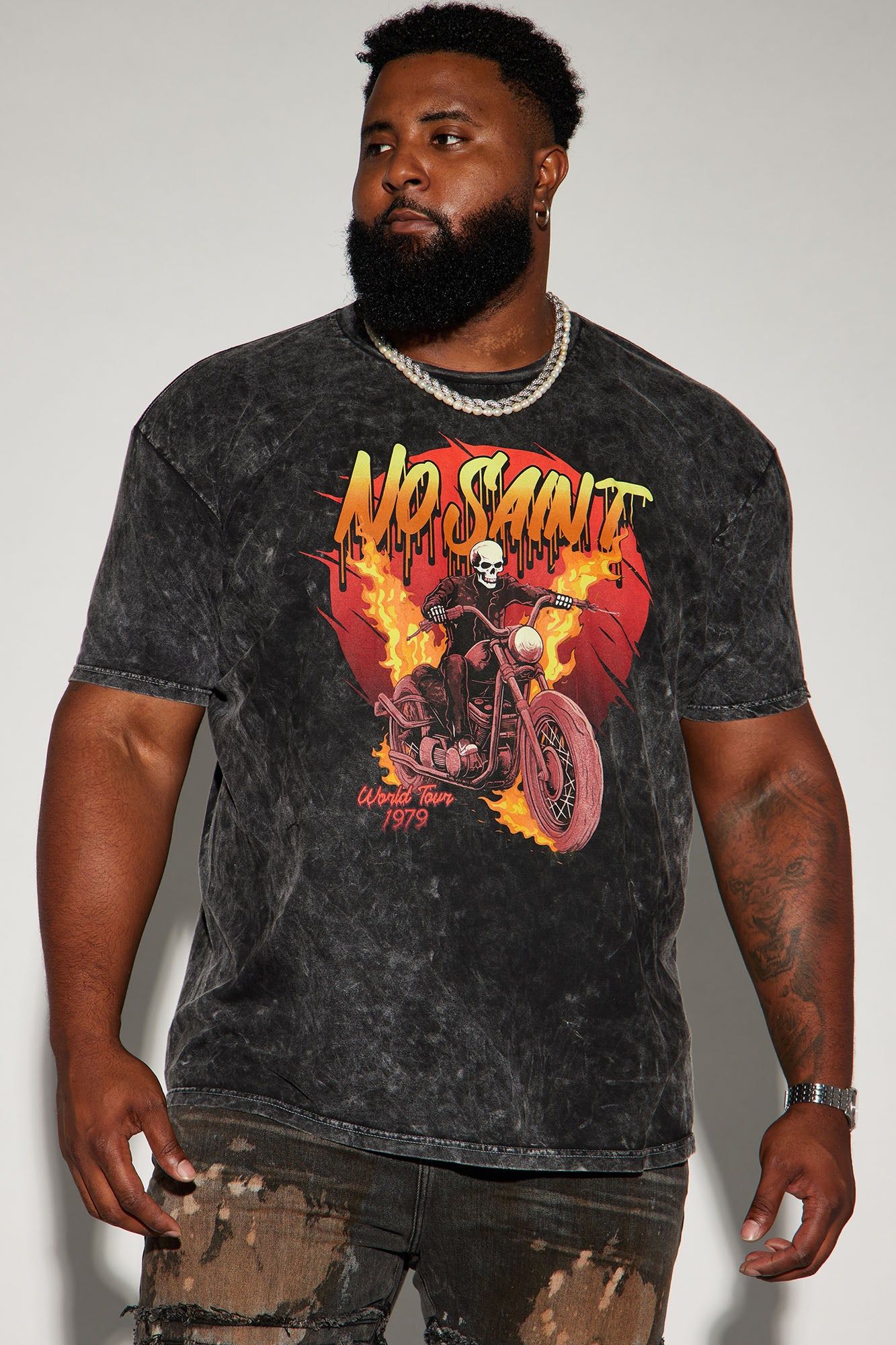 No Saint Tour Short Sleeve Tee - Black sold by Fashion Nova product image thumbnail 8