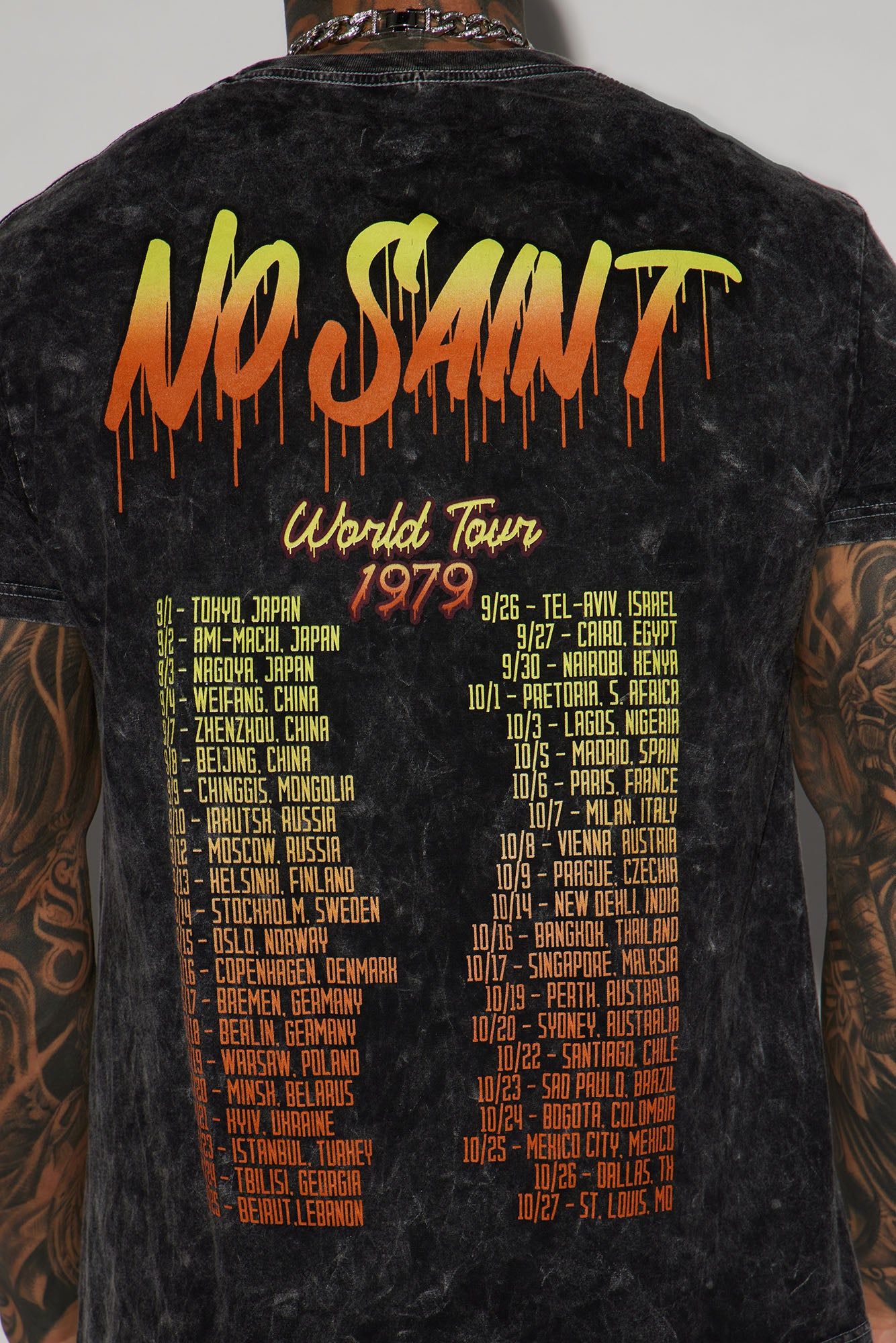 No Saint Tour Short Sleeve Tee - Black sold by Fashion Nova product image thumbnail 4