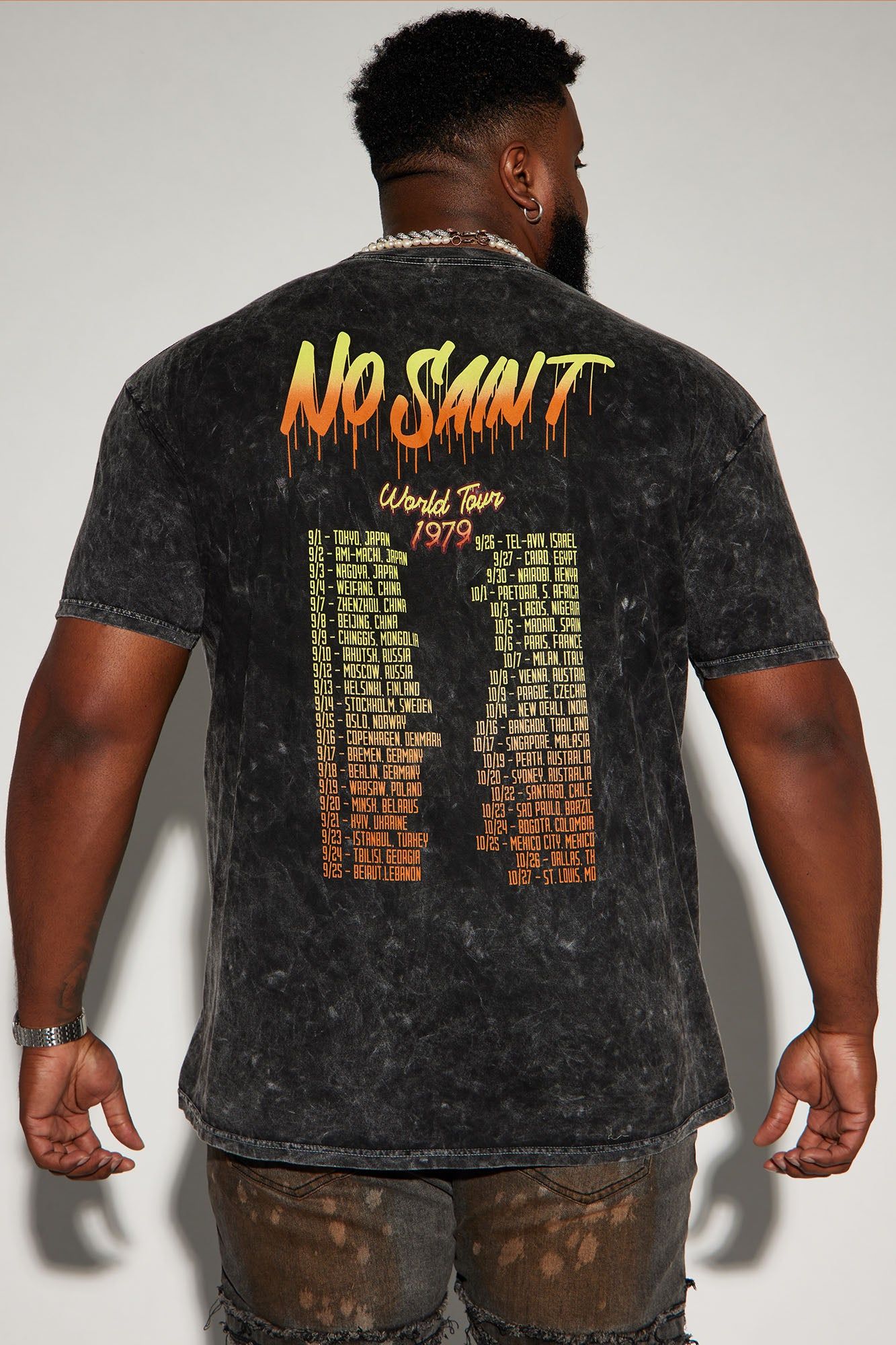No Saint Tour Short Sleeve Tee - Black sold by Fashion Nova product image thumbnail 2