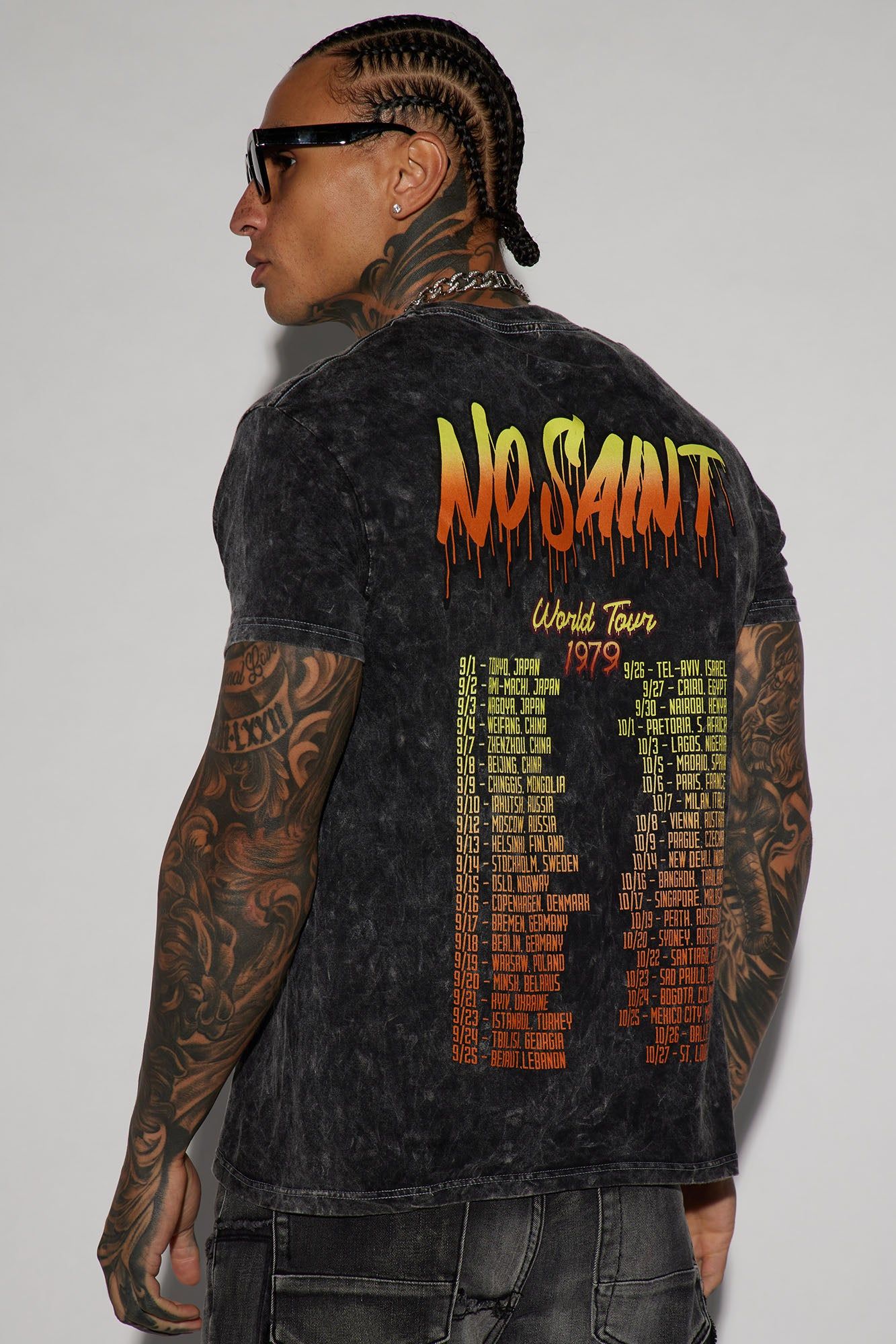 No Saint Tour Short Sleeve Tee - Black sold by Fashion Nova product image thumbnail 5