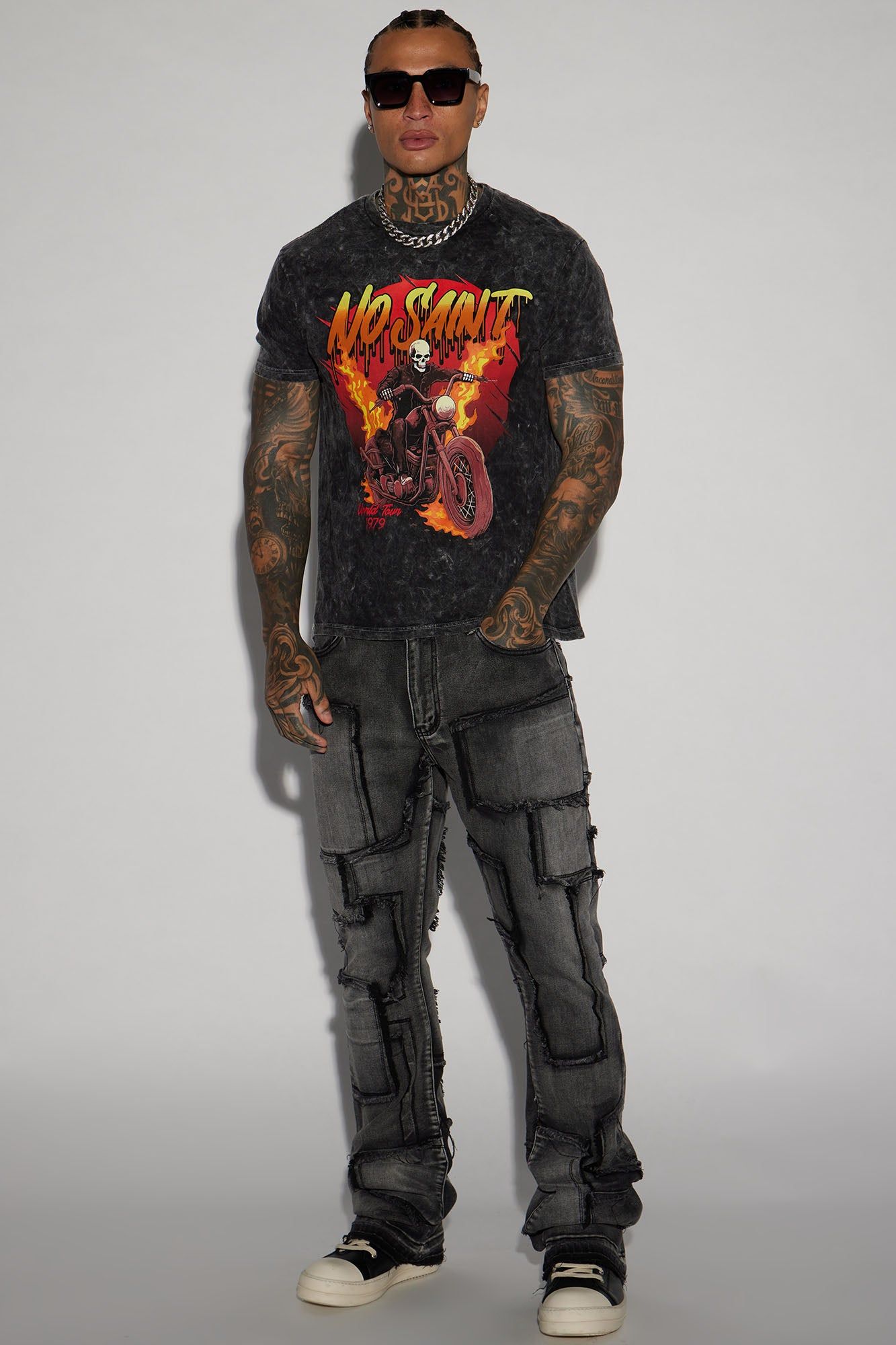 No Saint Tour Short Sleeve Tee - Black sold by Fashion Nova product image thumbnail 3