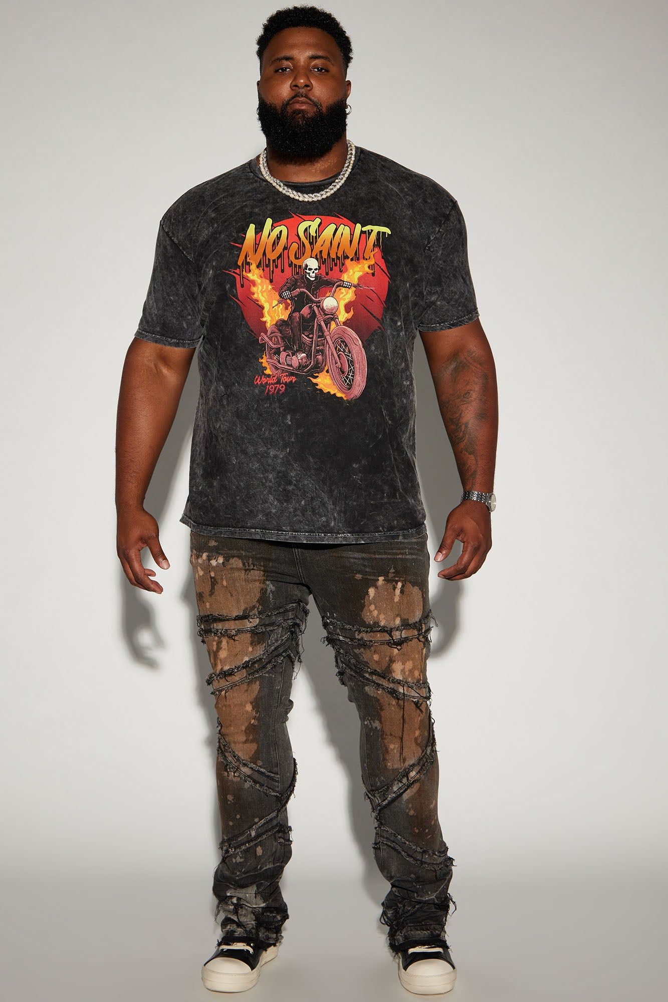 No Saint Tour Short Sleeve Tee - Black sold by Fashion Nova product image thumbnail 6