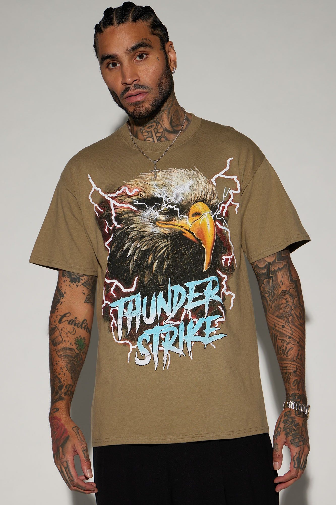 Thunder Strike Short Sleeve Tee - Tan sold by Fashion Nova