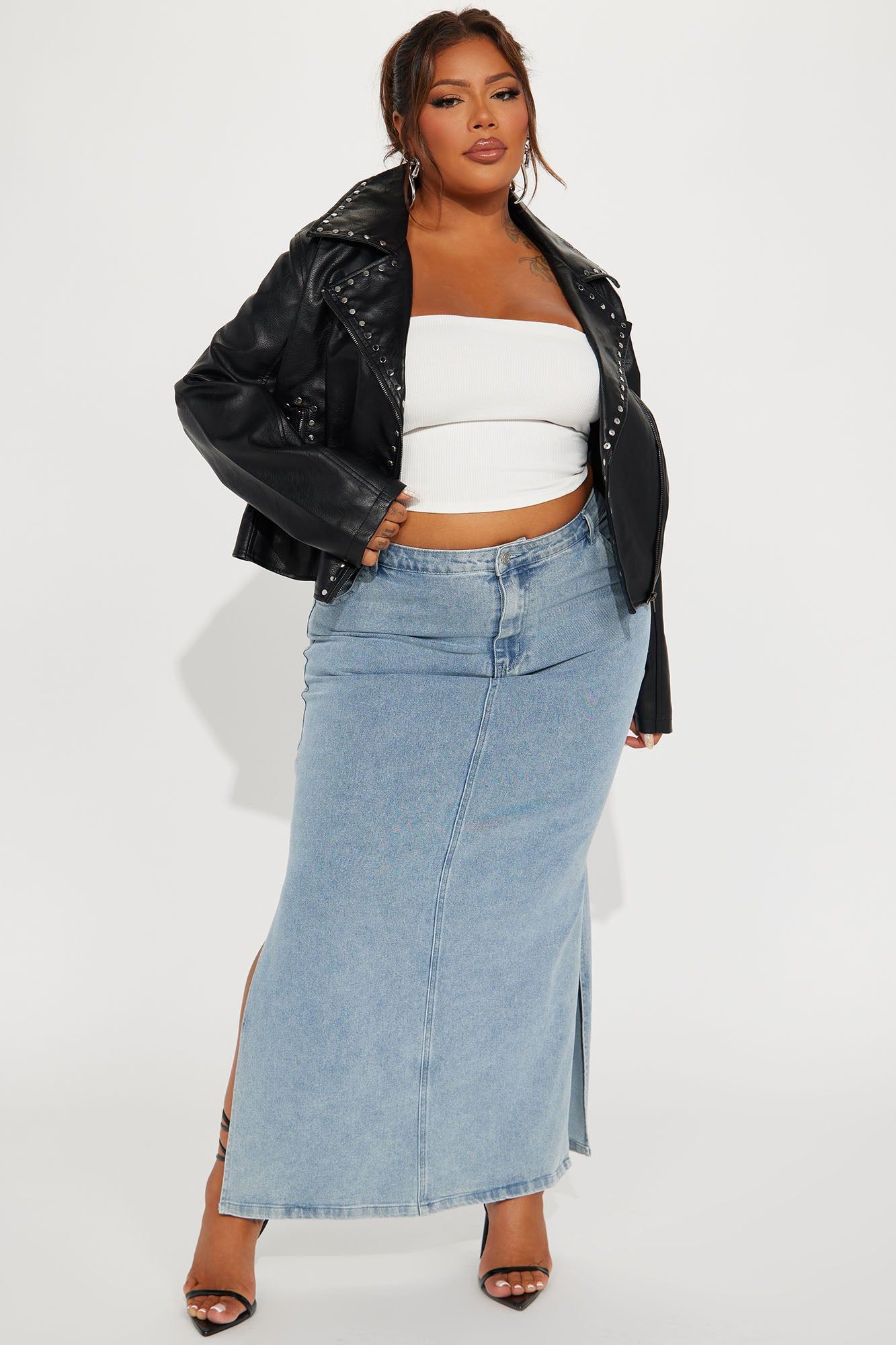 Christina Studded Moto Jacket - Black sold by Fashion Nova product image thumbnail 5