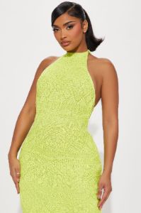 Anna Crochet Maxi Dress - Lime sold by Fashion Nova