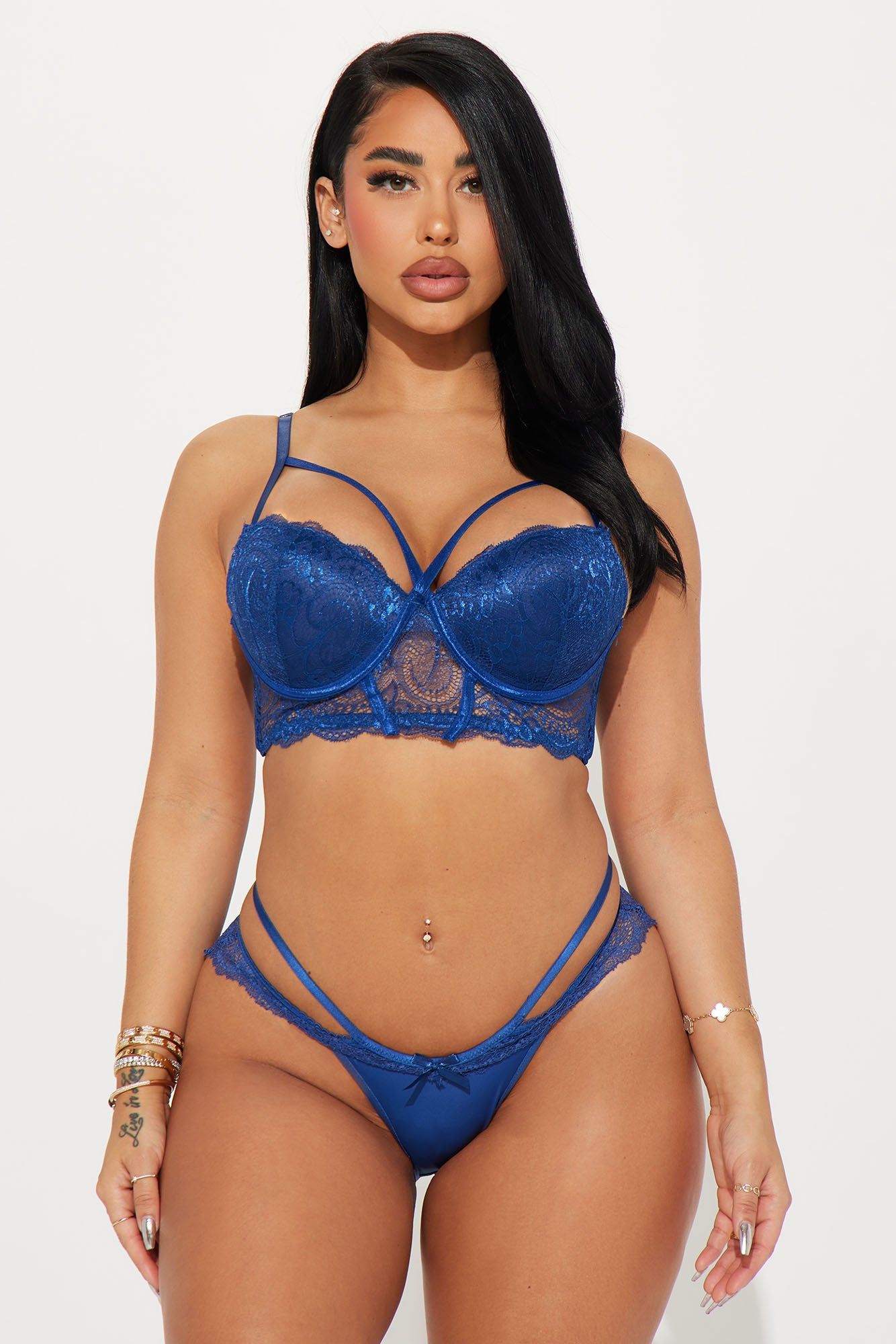 All Yours Lace Crotchless Panty - Navy sold by Fashion Nova product image thumbnail 3