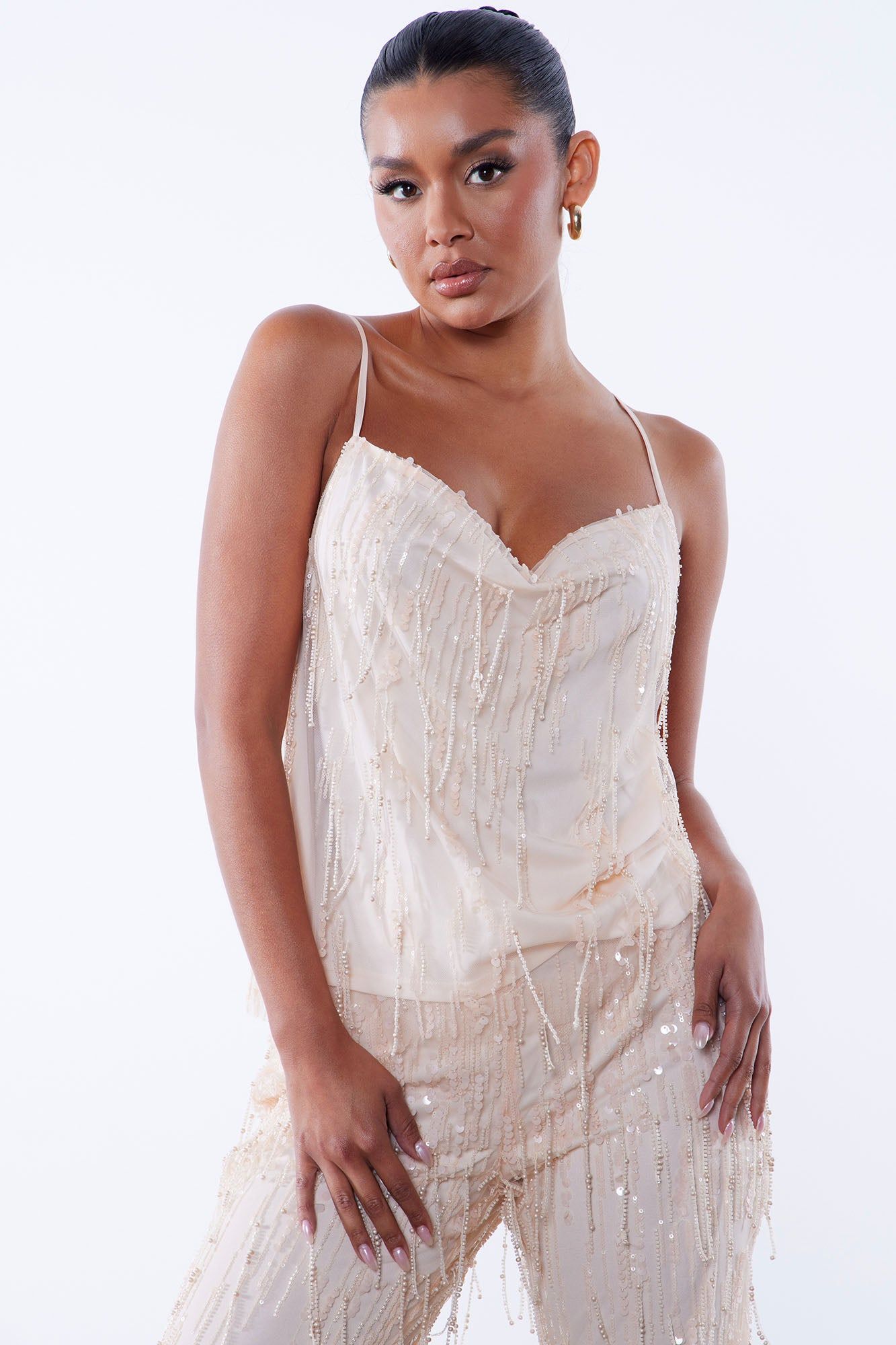 Isabelle Sequin Top - Nude sold by Fashion Nova product image thumbnail 2