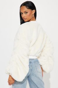 Fall For You Faux Fur Jacket - Ivory sold by Fashion Nova