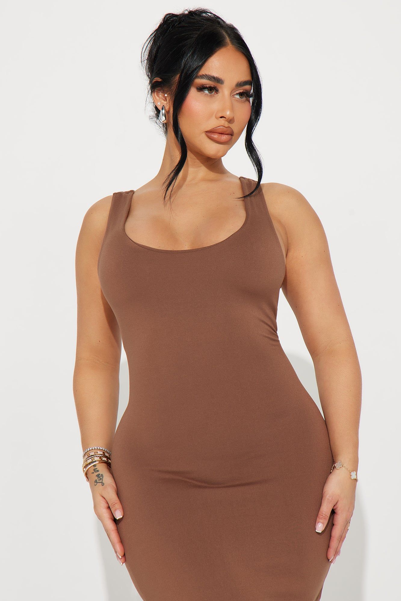 Double Scoop Midi Dress - Chestnut sold by Fashion Nova product image thumbnail 2