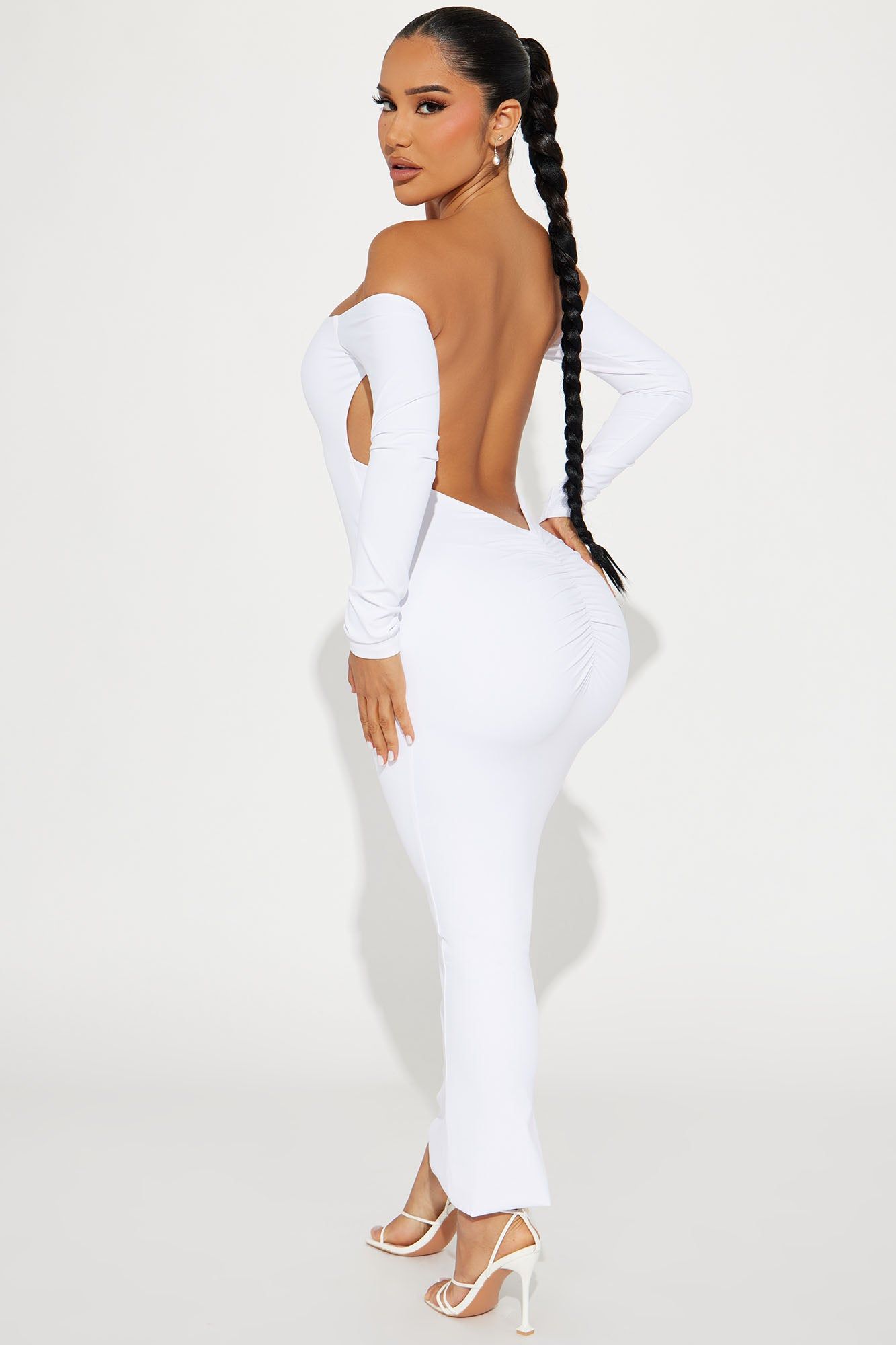 Monaco Backless Midi Dress - White sold by Fashion Nova product image thumbnail 3