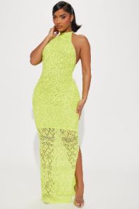 Anna Crochet Maxi Dress - Lime sold by Fashion Nova