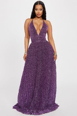 Nadia Metallic Gown - Purple sold by Fashion Nova