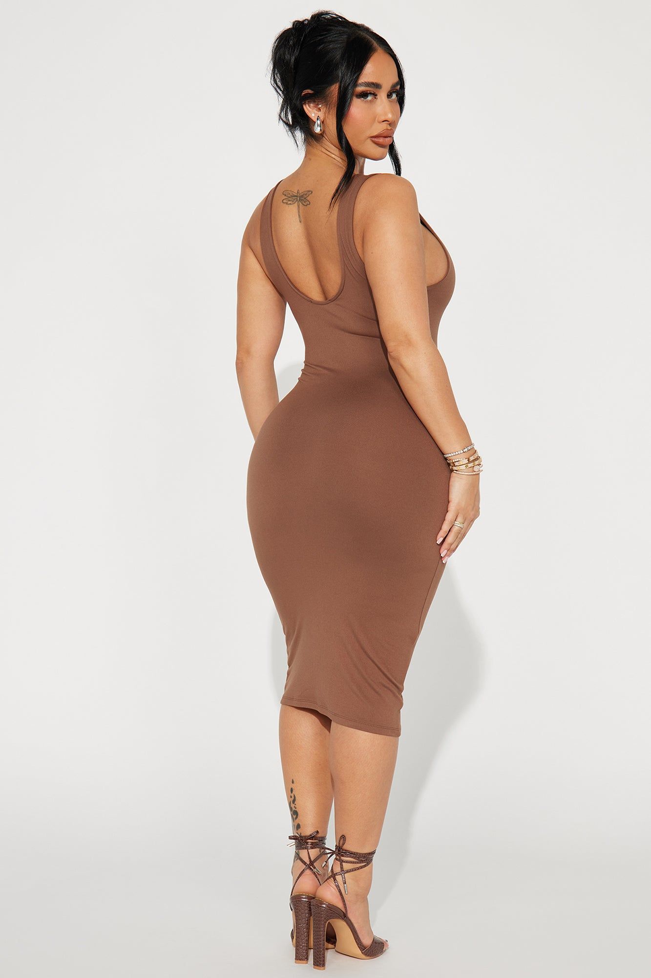 Double Scoop Midi Dress - Chestnut sold by Fashion Nova product image thumbnail 3