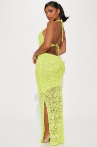 Anna Crochet Maxi Dress - Lime sold by Fashion Nova