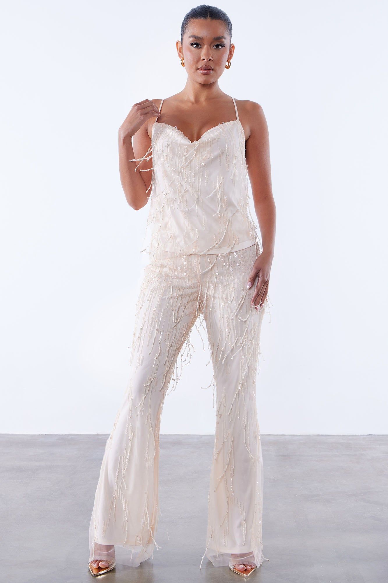 Isabelle Sequin Top - Nude sold by Fashion Nova