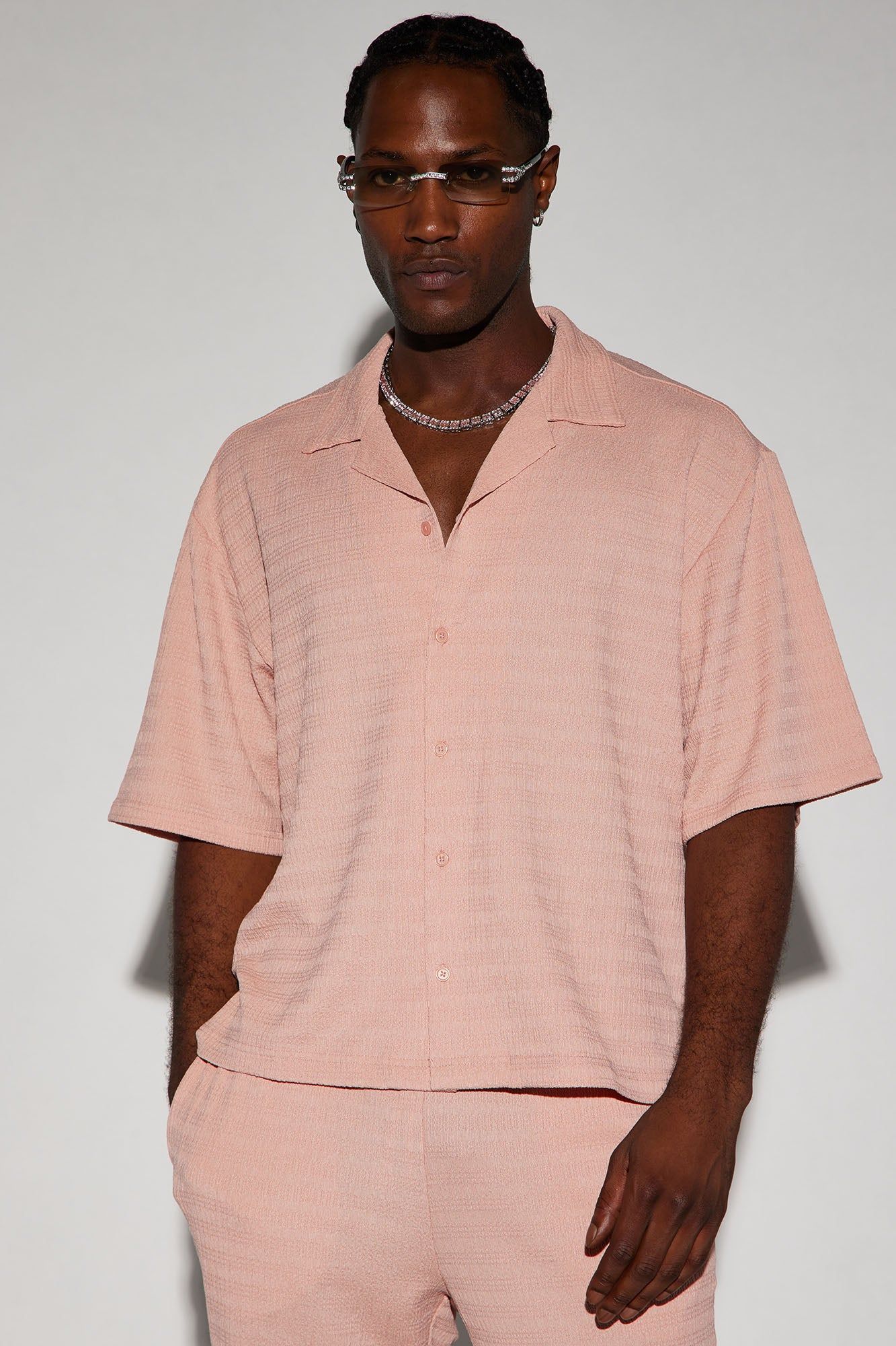 Boca Button Up Shirt - Mauve sold by Fashion Nova