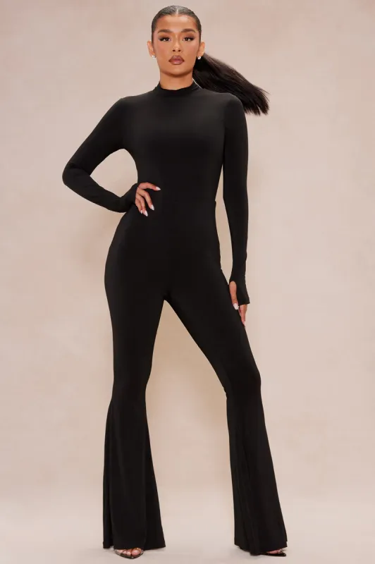 Lennox Double Lined Knit Jumpsuit - Black sold by Fashion Nova