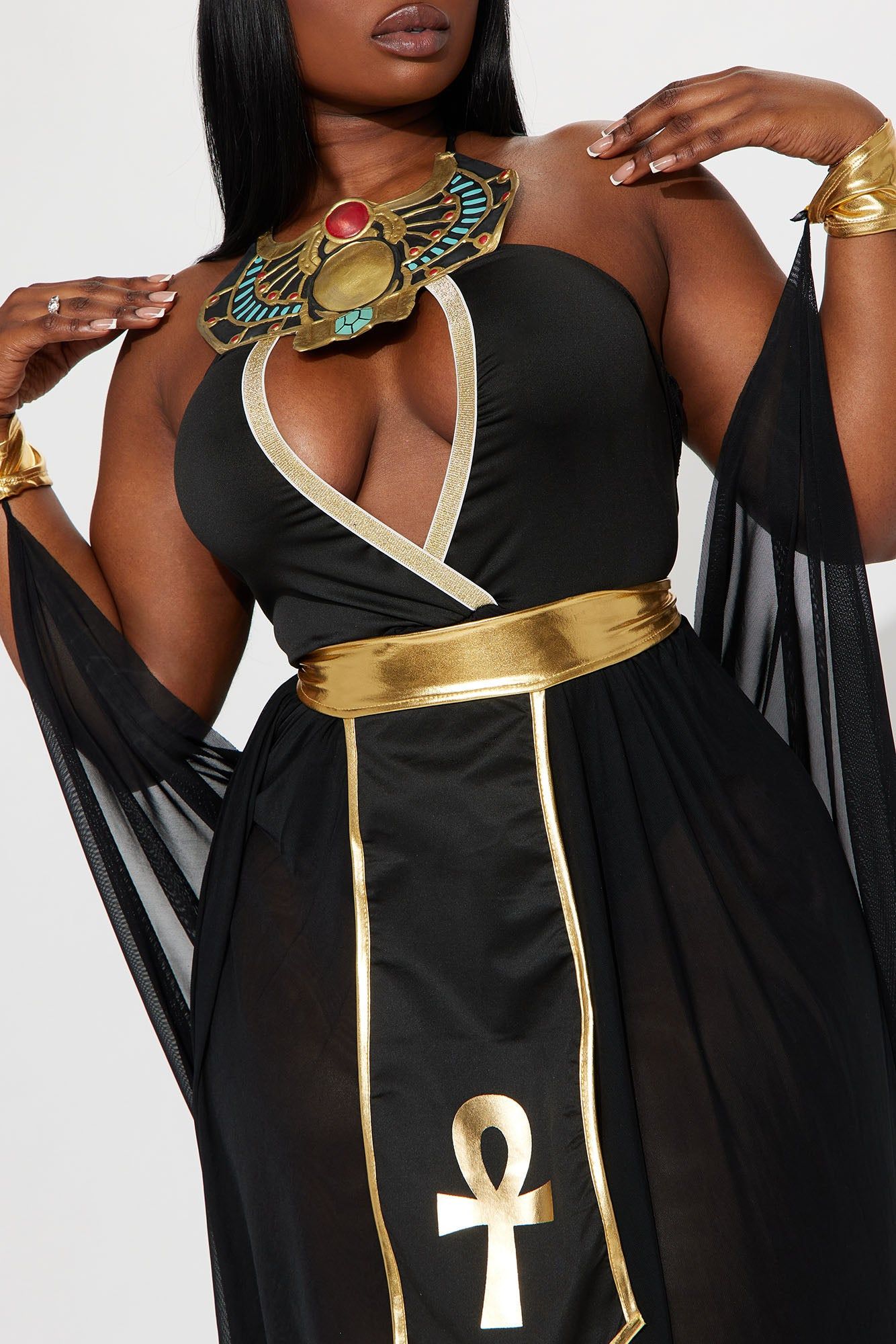 Jewel Of The Nile Egyptian Goddess 3 Piece Costume Set - Black/Gold sold by Fashion Nova product image thumbnail 6