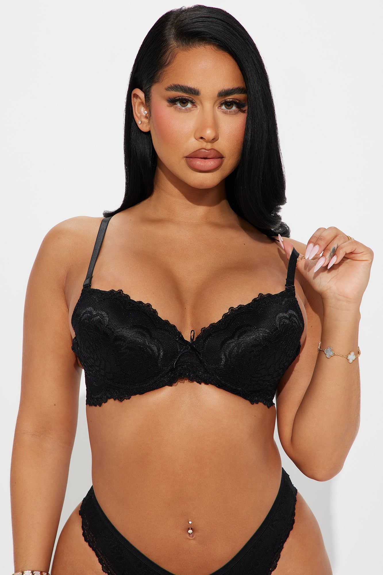 Showing Off Extreme Push Up Lace Bra - Black sold by Fashion Nova