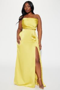 Clementine Satin Gown - Lime sold by Fashion Nova
