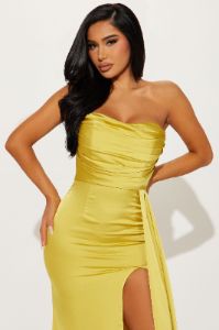 Clementine Satin Gown - Lime sold by Fashion Nova