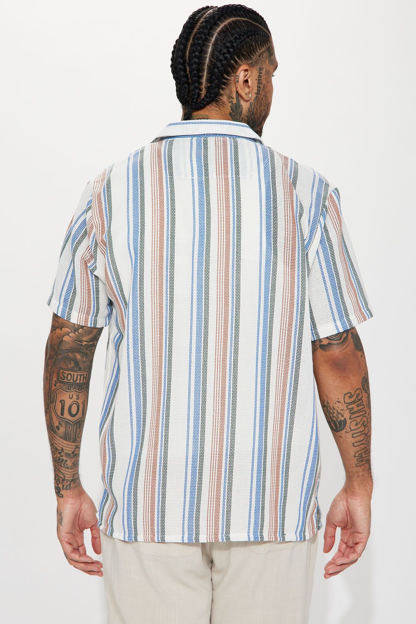 On Vacation Button Up Shirt - Blue/combo sold by Fashion Nova product image thumbnail 4