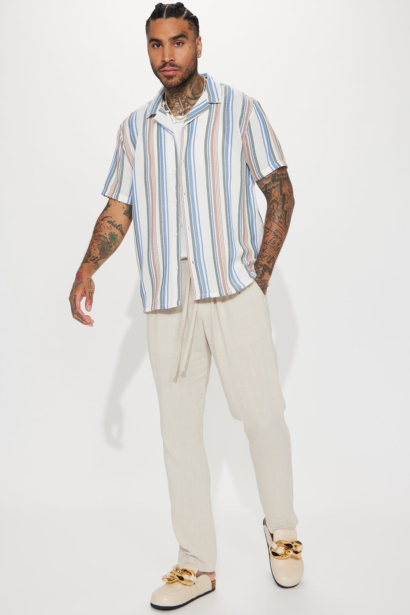 On Vacation Button Up Shirt - Blue/combo sold by Fashion Nova product image thumbnail 2