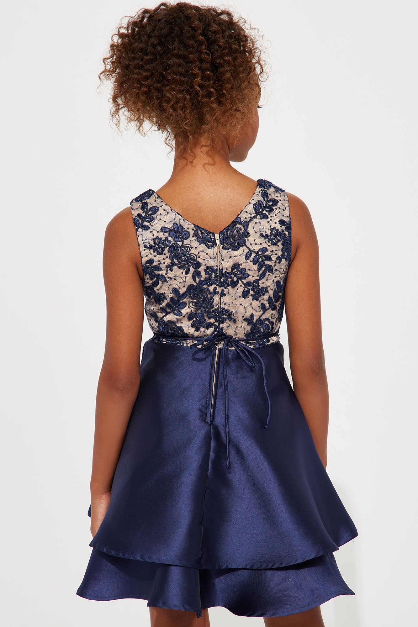 Mini Tea Party Lace With Sequins Mini Dress - Navy sold by Fashion Nova product image thumbnail 4
