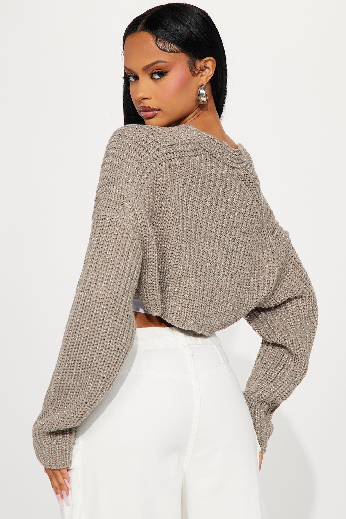Cool Girl Mood Bolero Sweater - Taupe sold by Fashion Nova product image thumbnail 3