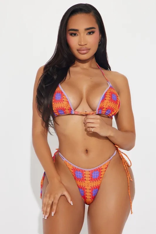 Hint Of Summer 2 Piece Bikini - Orange/combo sold by Fashion Nova