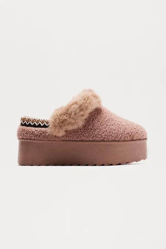 So Tuned In Platform Slippers - Grey sold by Fashion Nova