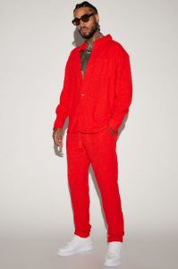 Dean Textured Long Sleeve Button Up Shirt - Red sold by Fashion Nova
