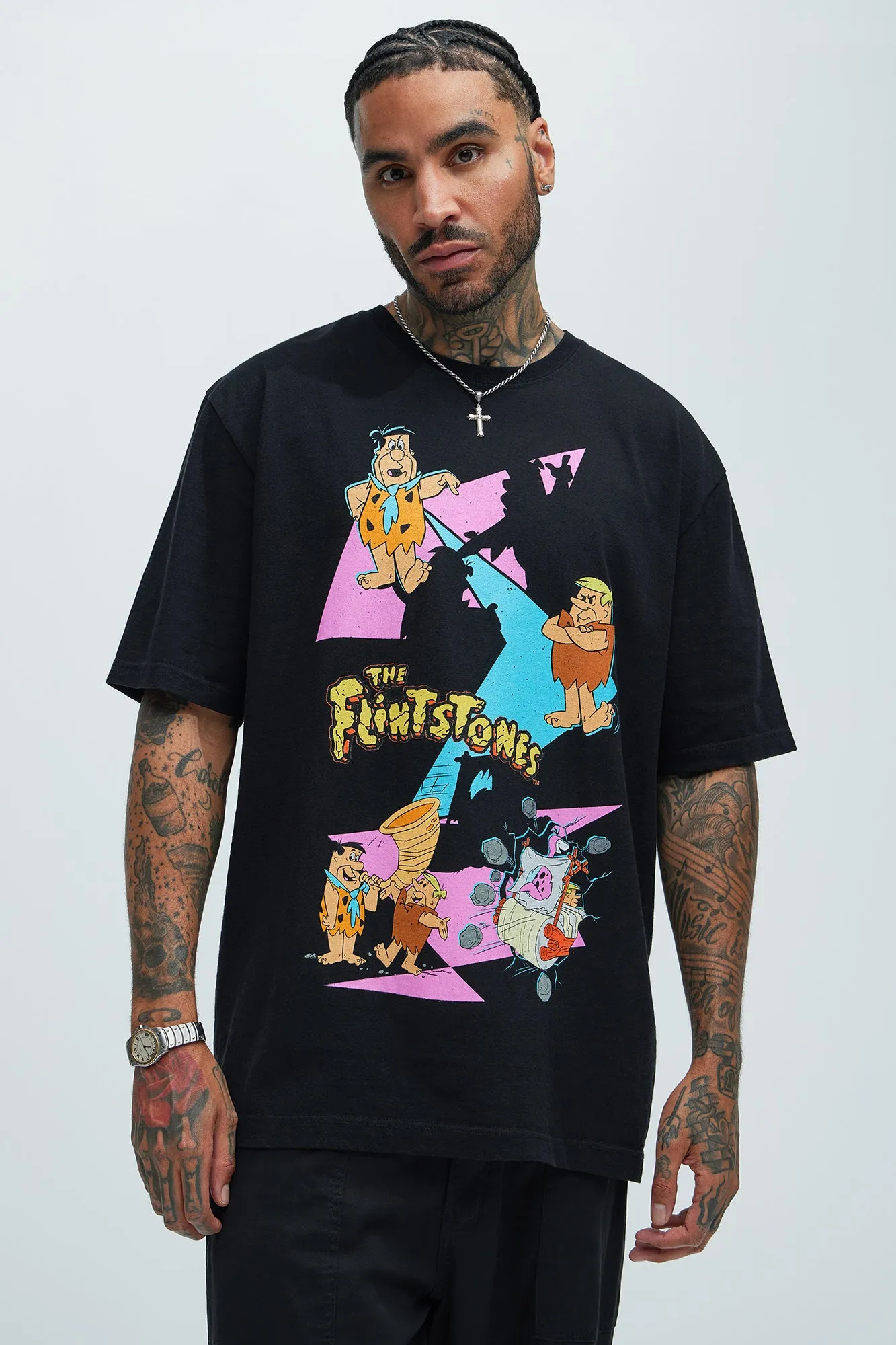 The Flintstones Yabba Dabba DOO! Short Sleeve Tee - Black sold by Fashion Nova