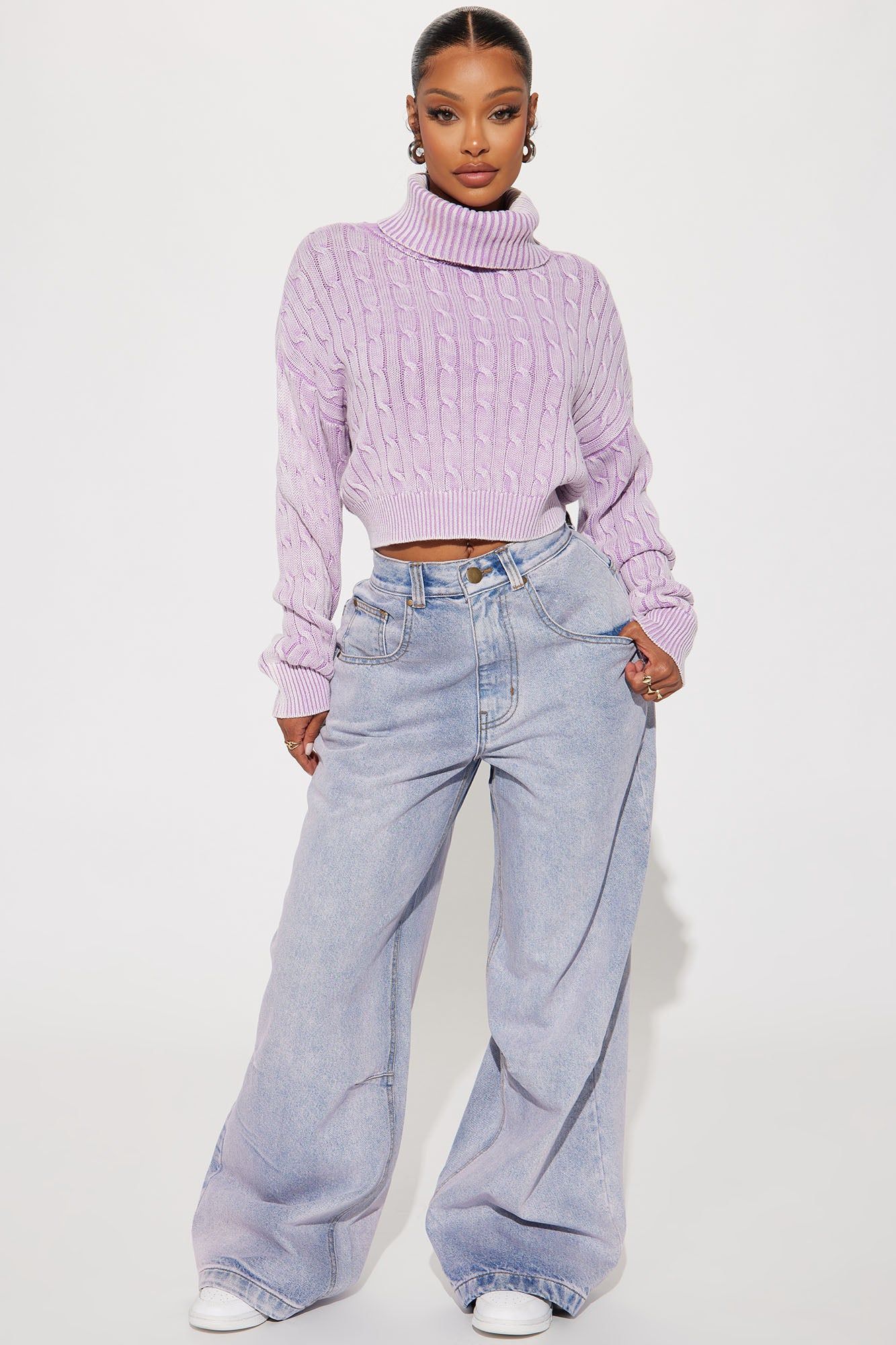 Kennie Tinted Baggy Jeans - Lavender sold by Fashion Nova