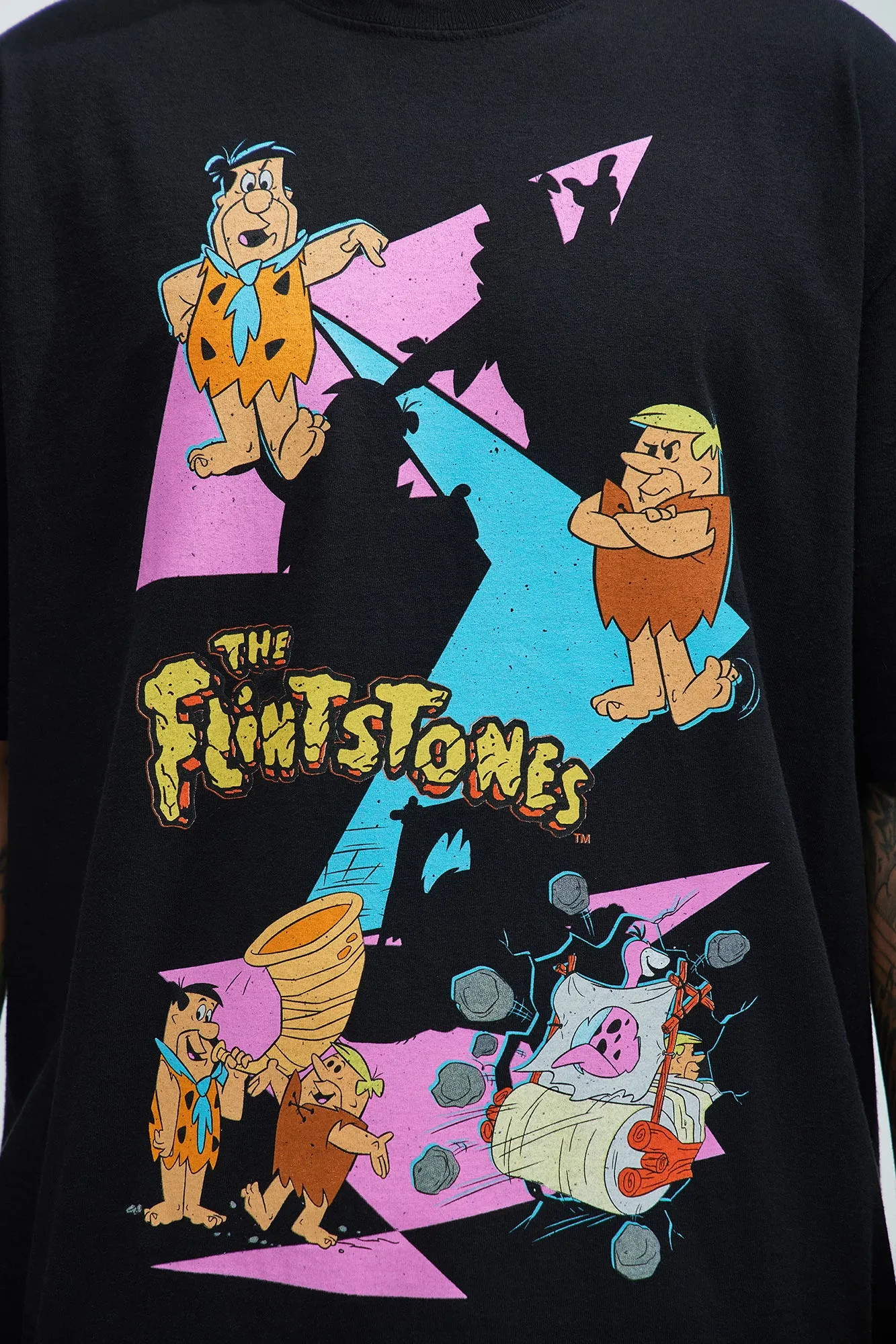 The Flintstones Yabba Dabba DOO! Short Sleeve Tee - Black sold by Fashion Nova product image thumbnail 3