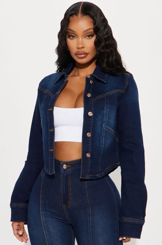 Rosemary Stretch Denim Jacket - Dark Wash sold by Fashion Nova