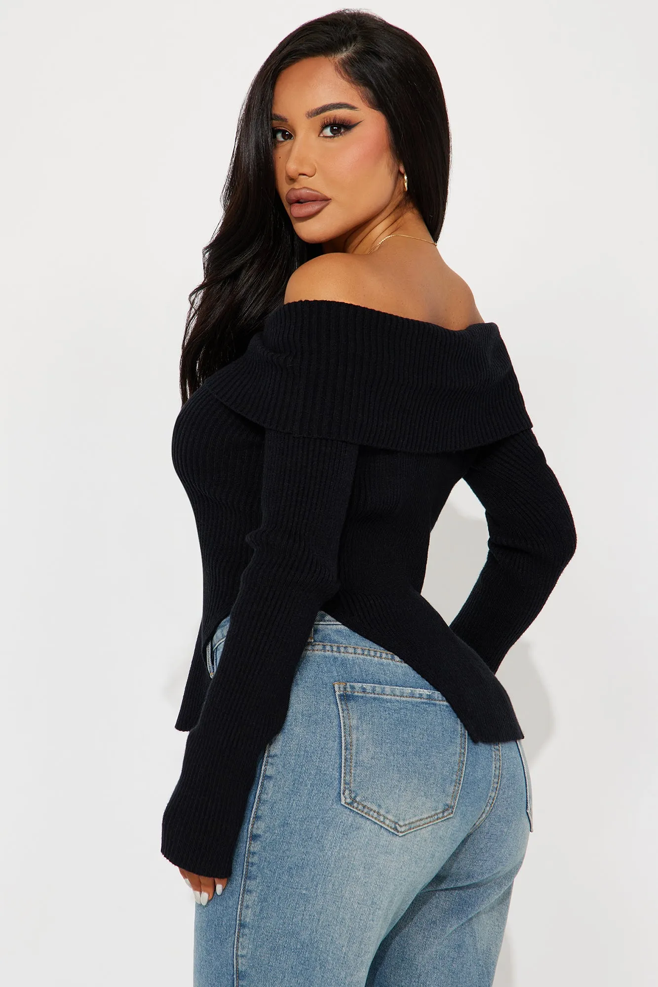 Karma Off Shoulder Sweater - Black sold by Fashion Nova product image thumbnail 3