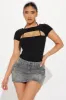 Just Another Day Short Sleeve Bodysuit - Black sold by Fashion Nova