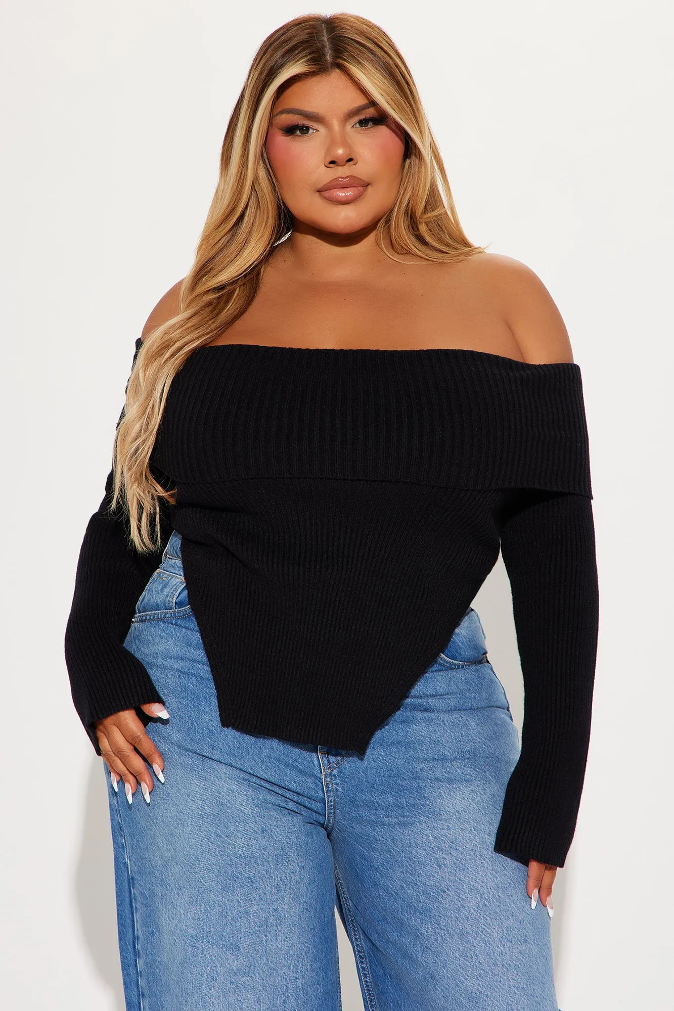 Karma Off Shoulder Sweater - Black sold by Fashion Nova product image thumbnail 4